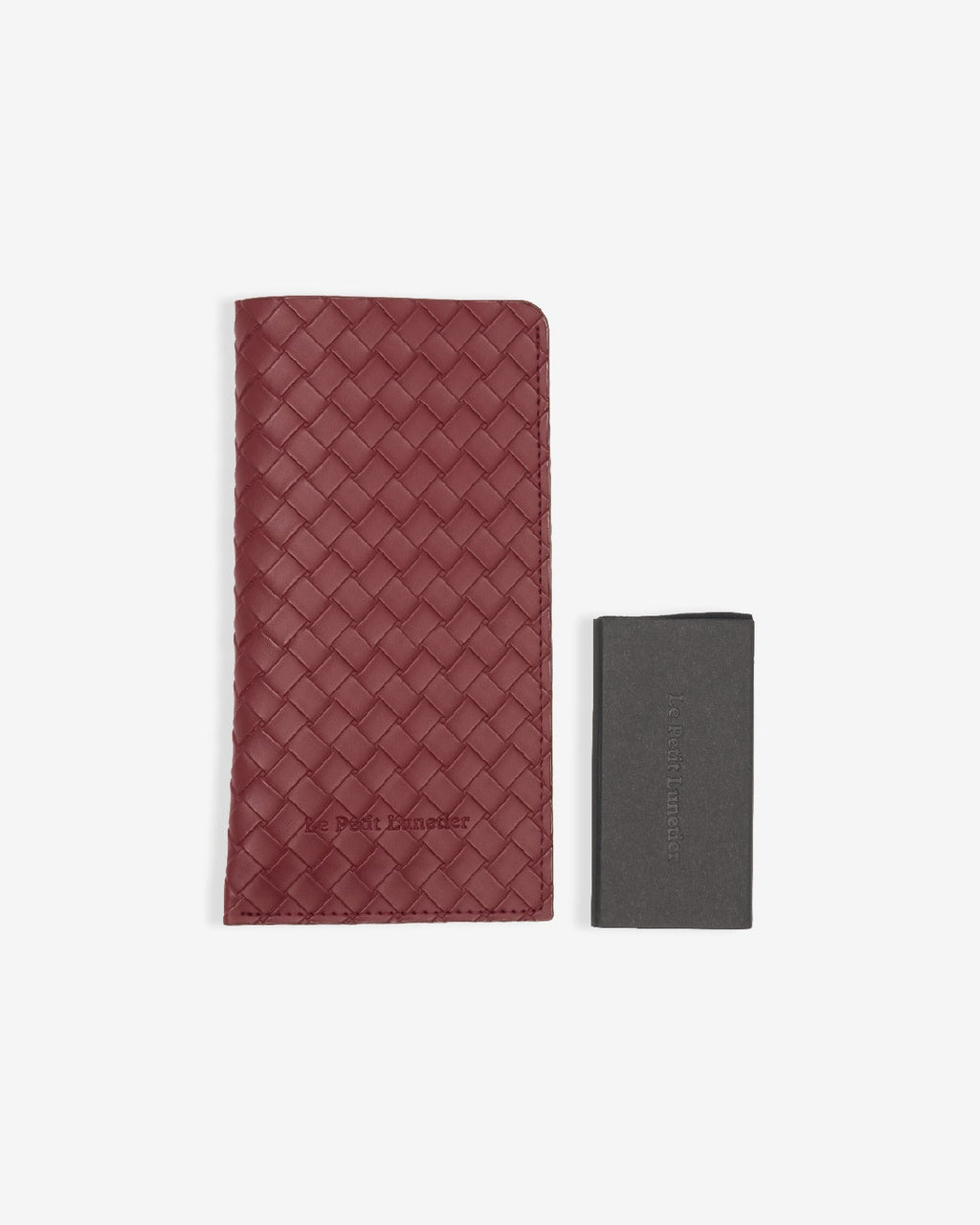 Clutch bordeaux en similicuir tressé