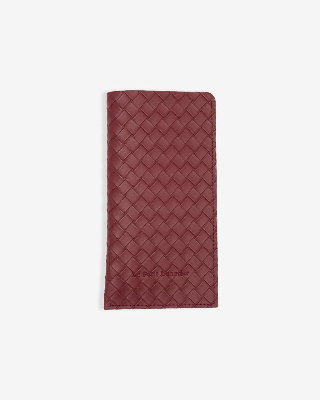 Clutch bordeaux en similicuir tressé