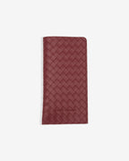 Clutch bordeaux en similicuir tressé