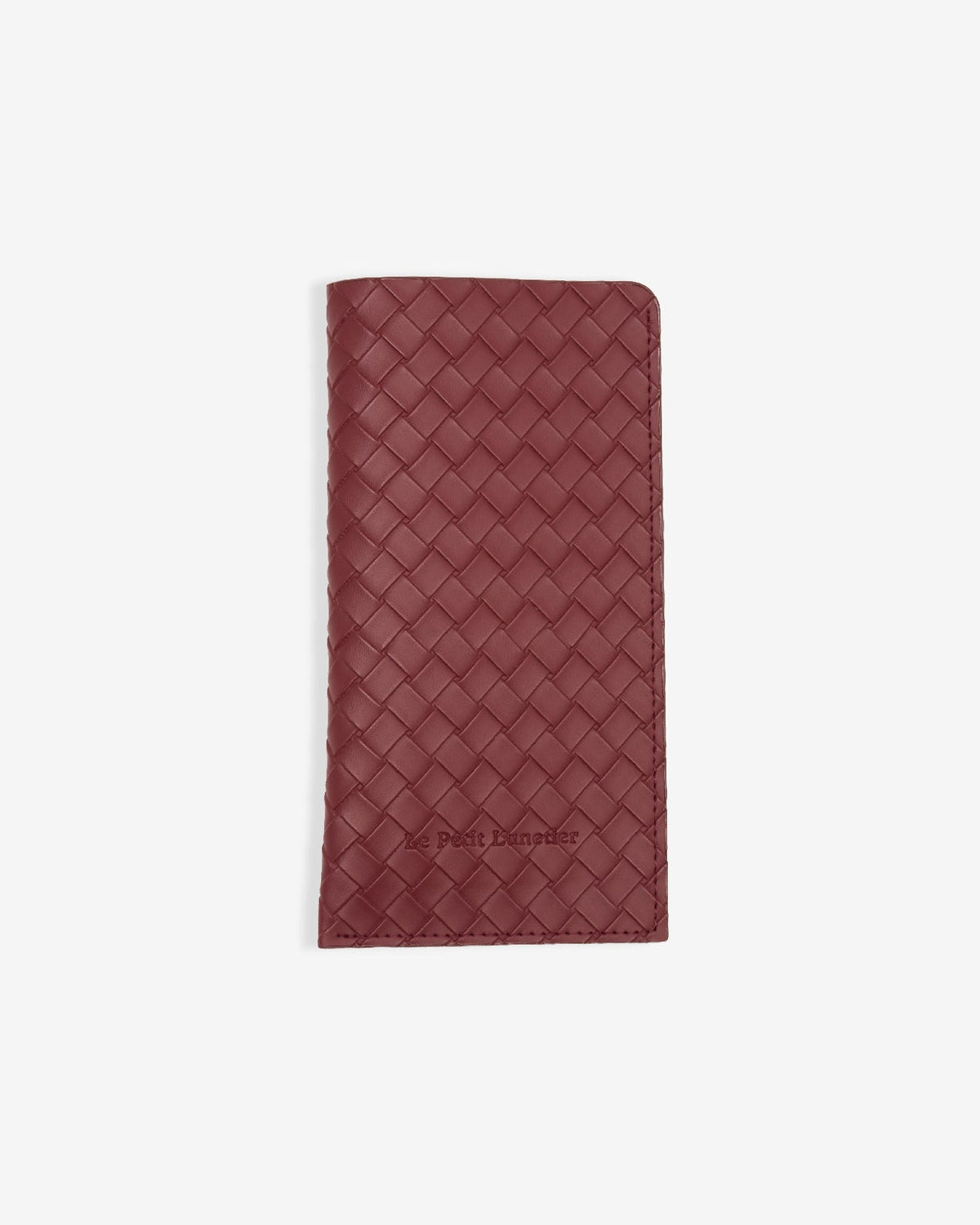 Clutch bordeaux en similicuir tressé