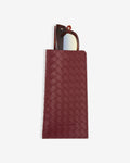 Clutch bordeaux en similicuir tressé