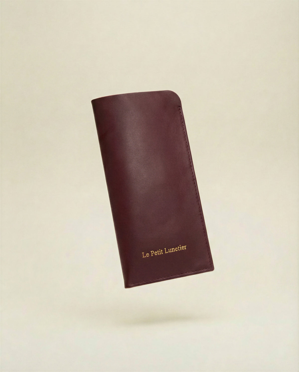 Pochette en cuir bordeaux