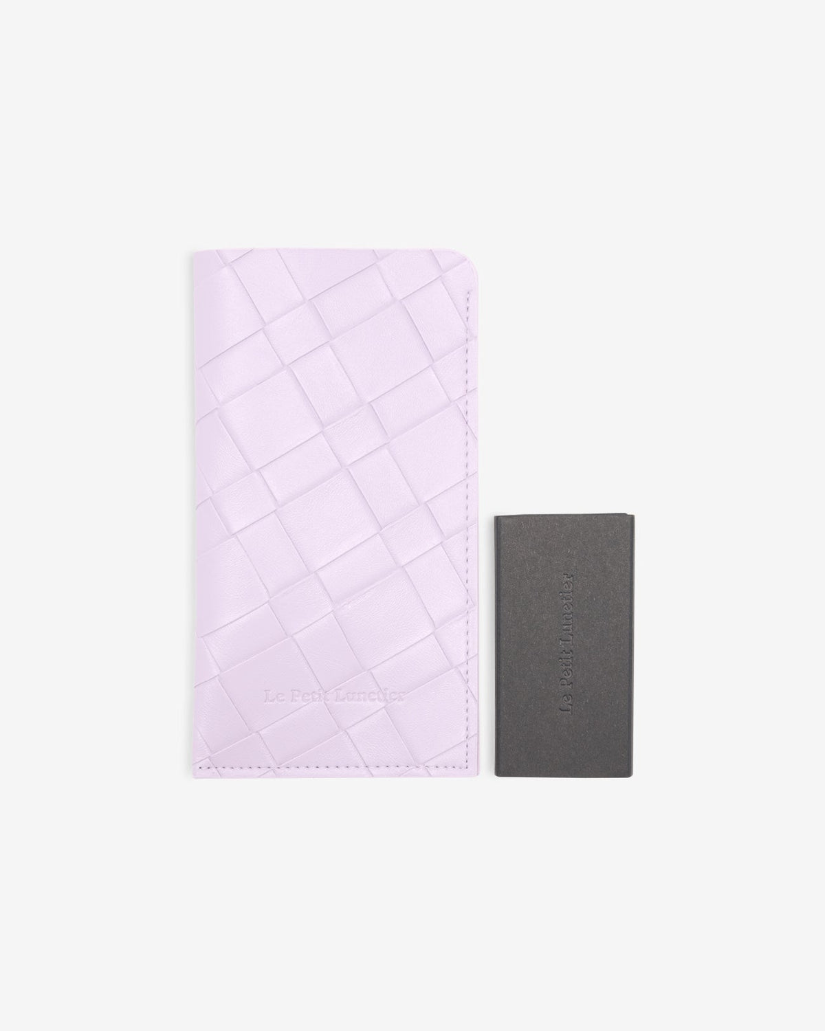 Pochette mauve en similicuir tressé