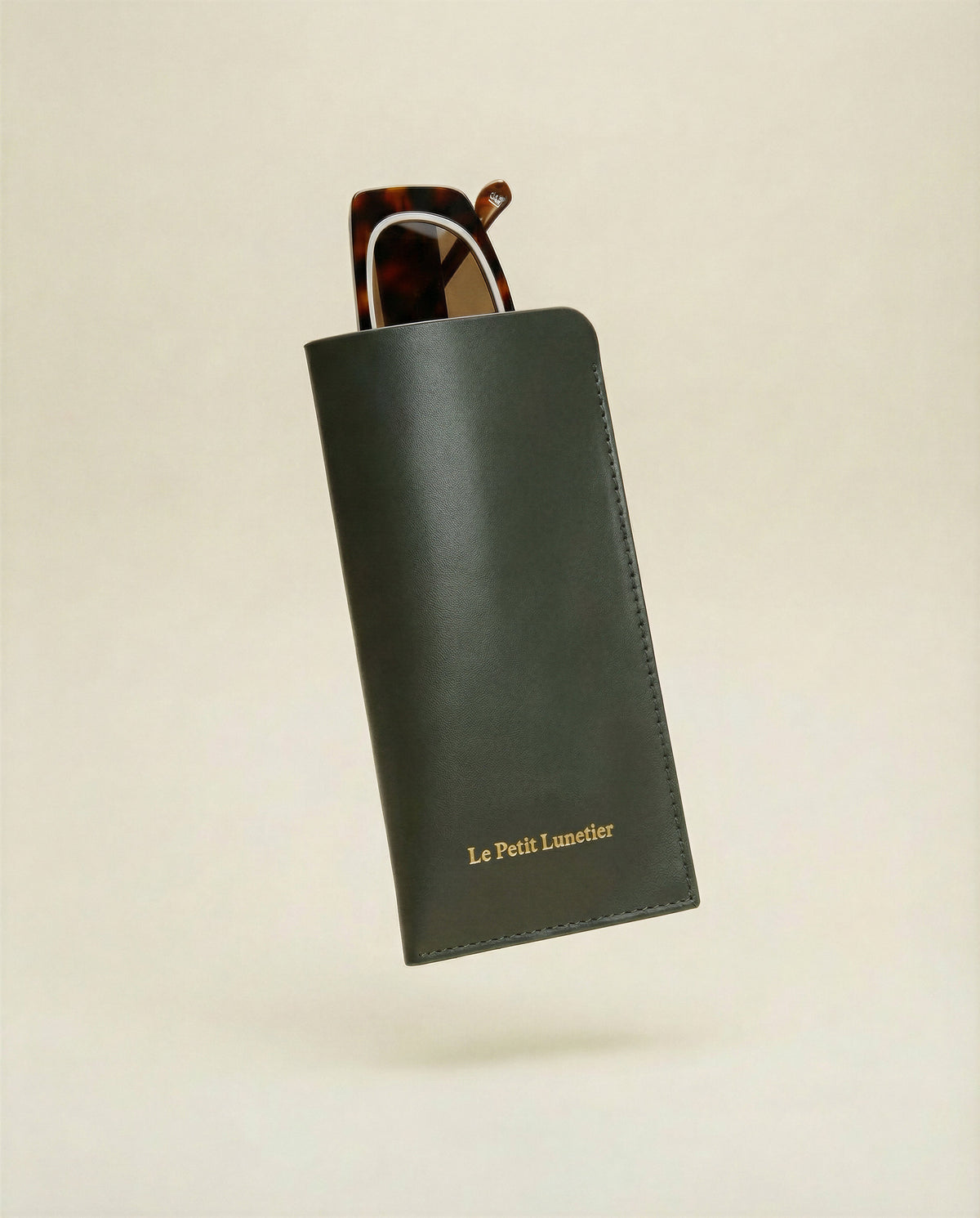 Pochette en cuir verte